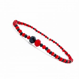 Elegua Ilde | Flower Pattern - Handmade Red and Black Crystal Beads Spiritual Protection Bracelet - Etsy Canada