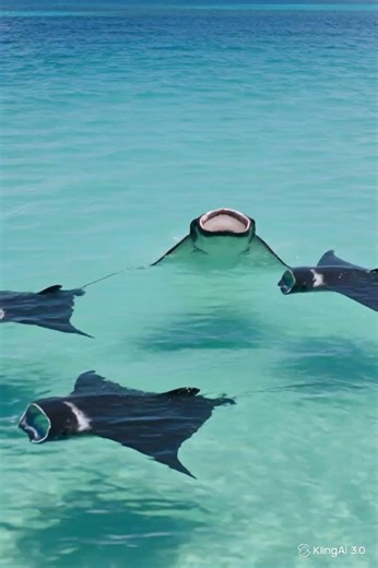 Snorkeling Beside a Manta Ray Feeding Frenzy 🌊 #shorts