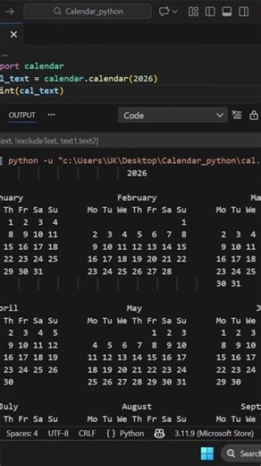 How to Make a Calendar in Python | Python Tutorial #python