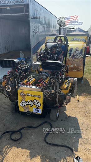 18K views · 212 reactions | "Giddy Up" Modified Tractor warm up session at the National Tractor Pulling Championships - #Horsepower #TractorPulling #Pulltown25 #Supercharged #Motorsport | JP Pulling Productions | Facebook