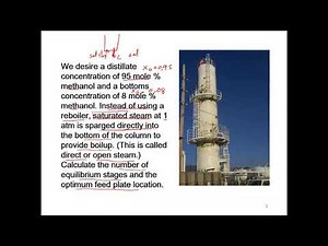Open steam distillation (McCabe-Thiele Method)