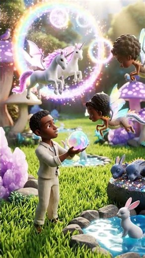Tiny Magical Zoo in 3D Miniature World 🐉🦄✨ #shorts #aianimation #cartoon