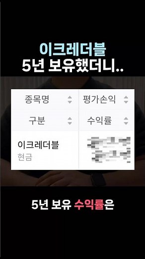 이크레더블 주식 5년 보유했더니..