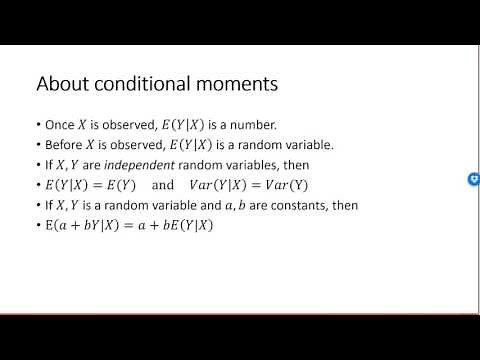 Conditional expectation and conditional variance