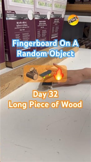 Day 32: Fingerboard vs Long Piece of Wood 🪵🛹Simple obstacle… but the pop had to be perfect 😤🔥#fb
