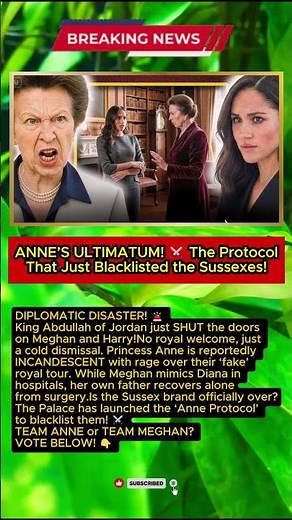 ANNE’S ULTIMATUM! ⚔️ The Protocol That Just Blacklisted the Sussexes!
