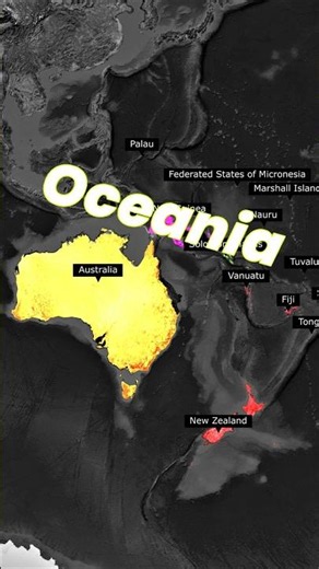 14 Countries of Oceania in 12 Seconds! #country #geography #australia #map #shorts