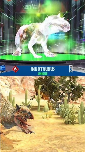 INDOTAURUS showcase with BATTLE ANIMATION - JURASSIC WORLD ALIVE #shortvideo