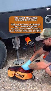 Never use a standard sewer hose again!! 🤢 Say goodbye to the hassle of campground dump stations and RV sewer hoses with Camco’s Rhino Macerator Pump Kit! It easily connects to your camper’s sewer outlet and fits different-sized sewer ports. The powerful RV macerator pump 12V efficiently removes waste, pulverizing particles for smooth operation. No more worrying about reaching far distances or even elevation changes! THE MOST ADVANCED RV SEWAGE SYSTEM: With VortexCore Technology, this RV waste p