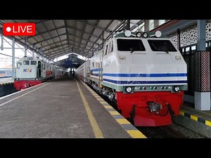 🔴LOKOMOTIF CC 203 WNB LIVERY GARIS BIRU KE JOGJA LAGI!! Nonton Kereta di Stasiun Tersibuk Yogyakarta