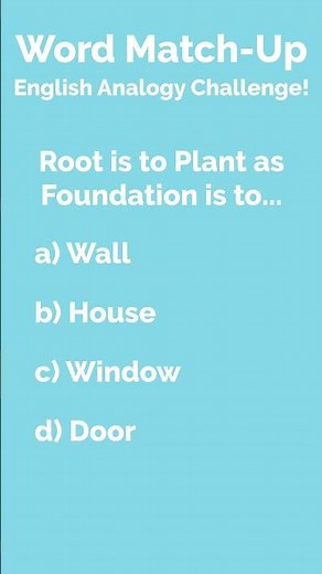Word Match Up English Analogy Challenge! 18