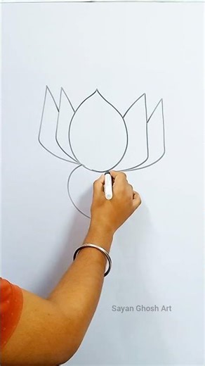 How to Draw a Lotus Flower 🌸 | Simple Drawing Tutorial #shortsfeed #shorts #art #flowers
