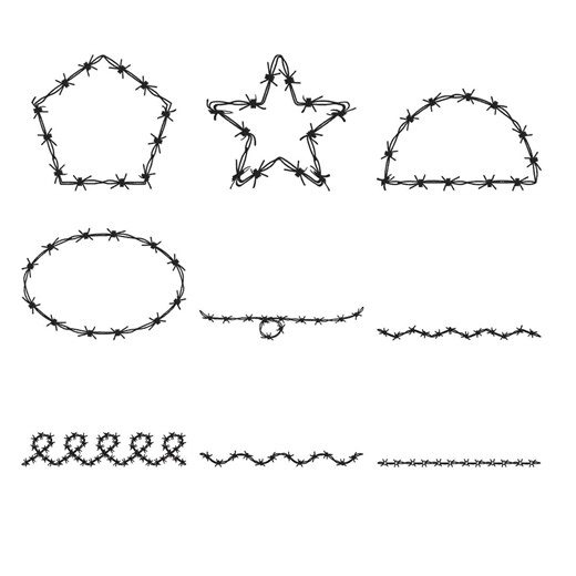 Barbed Wire Outline Clipart Embroidery Design, Western Border Rustic Machine Embroidery File, Instant Download - Etsy