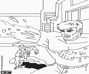 Sandman, un enemigo de Spiderman para colorear, pintar e imprimir