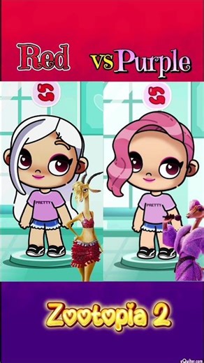 Gazella's Red vs purple outfit #zootopia2 #avatarworld #trending #shorts