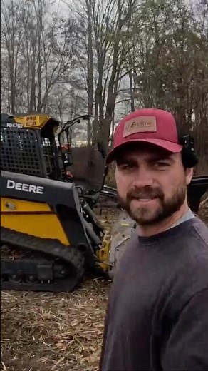 Brush grinder in action on the farm #shorts #skidsteer #farm #brush