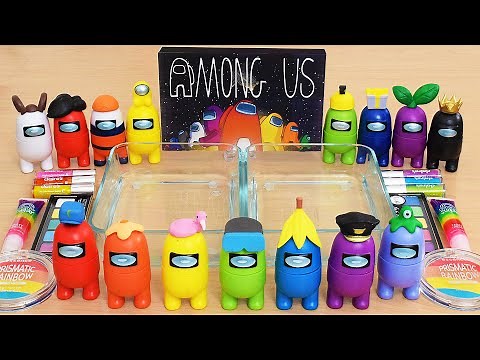 Among Us Rainbow - Mixing Makeup Eyeshadow Into Slime ASMR