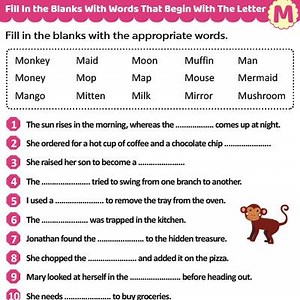 Fill The Blanks With Words That Start With M | MomJunction