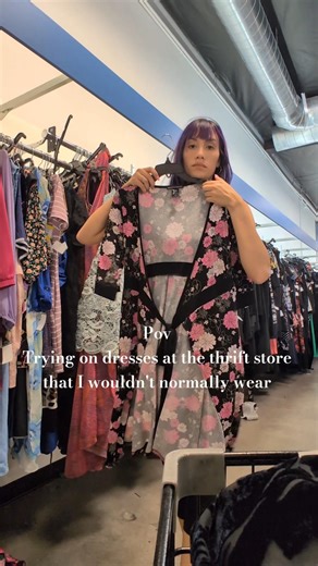 robe style dress with a funky pattern #thrift #thrifting