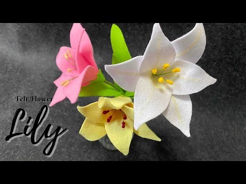 フェルトフラワーの作り方：百合 How to make felt lily 【100均DIY】