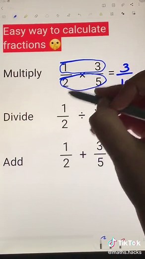 Easy way to calculate fractions #fyp #fy #foryou #foryoupage #viral #math #maths #learn #learnontiktok #fractions #VideoSnapChallenge