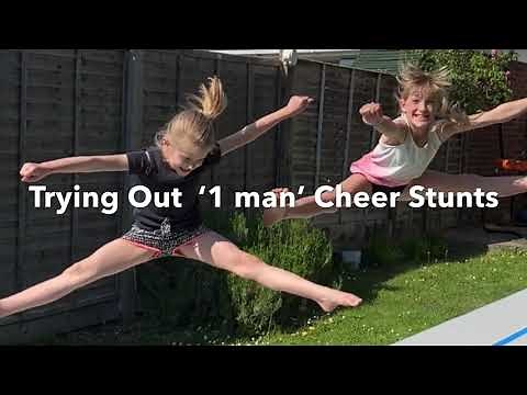 Trying out 1 Man Cheer Stunts at home!