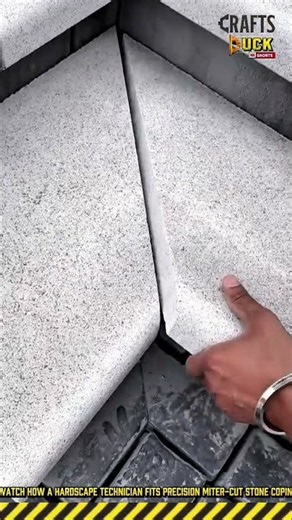 Stair Corner Pavers Install Work Process for Precise Fitting Miter-Cut Stone Units #dailywork