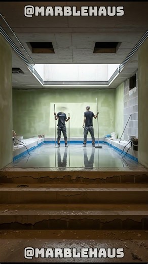 Breathtaking epoxy water floor in seconds 💧 Luxury transformation