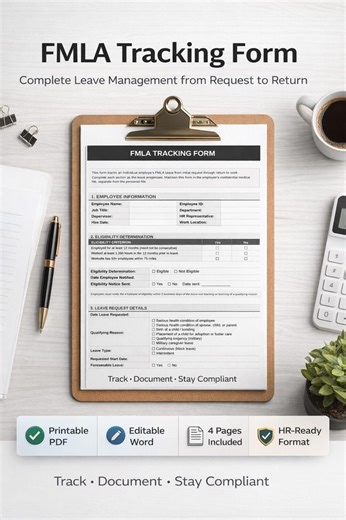 FMLA Tracking Form Template | Employee Leave Tracker