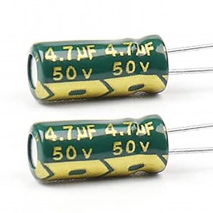 4.7UF MFD Capacitor 50V4.7UF 5x11mm Aluminum Electrolytic Capacitors ±20% -40℃ to +105℃ (Pack of 50 Pcs)
