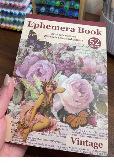 Beautiful Vintage Sticker Book for Planners and Journals