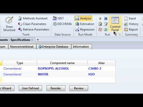 Aspen - Entering compounds and viewing binary parameters