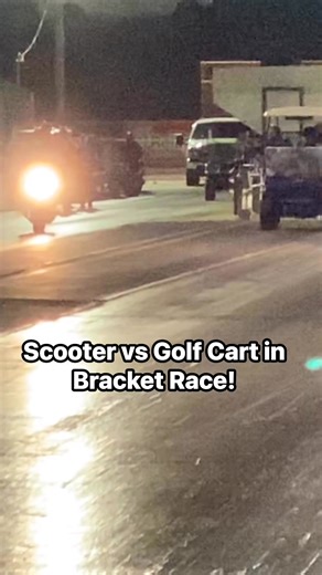 Scooter vs. Golf Cart in Bracket Race! | CycleDrag