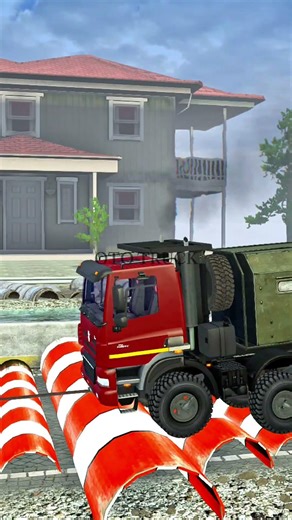 SPINTIRES MUDRUNNER : Driver Skills | Tanker vs. 🪖 Tank? The Army got Stuck! : Daily Short 94