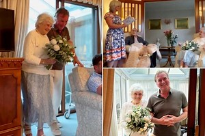 Elderly couple walks down ‘aisle’ 72 years after they first said ‘I do’