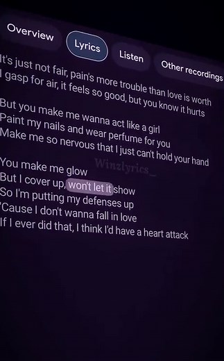 heart attack🥀🎧#lyrics #music #winzzlyrics #foryou #fyp