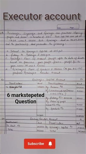 executor account| 2nd puc model paper 3| accountancy subject|#accounts #exampreparation