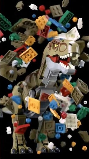 LEGO T Rex EXPLODES Into A Million Pieces Then Magic Happens 💥🔁 #shorts