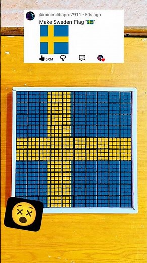 Making Sweden Flag "🇸🇪" With Using Cubes 🤯😱 #viral #rubikscube #short #shorts 🤩🤩