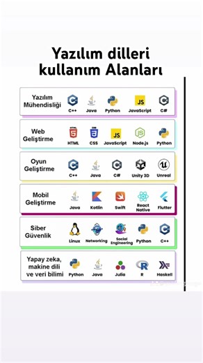 Yazılım dilleri kullanım alanları