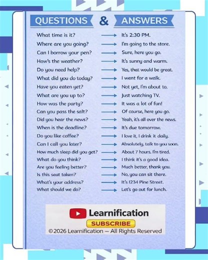 Daily English Questions & Answers 💜 | Easy Spoken English Practice | Learn Fast