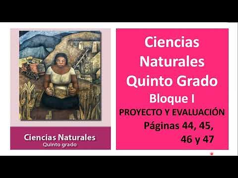 Primaria Quinto Grado. Ciencias Naturales. Bloque 1. Proyecto y Evaluación. Páginas 44, 45, 46 y 47