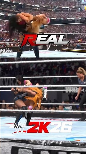 WWE 2K26 REAL VS GAME - Becky vs AJ WrestleMania 42 🔥