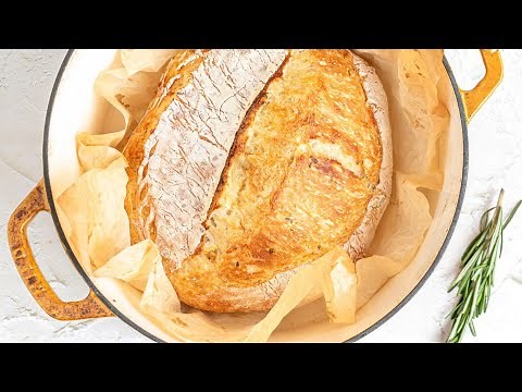 Crusty Rosemary Parmesan Bread (No-Knead Dutch Oven Bread!)