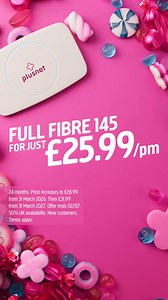 What are you waiting for? Get our Full Fibre 145 for just £25.99 a month. That’s a Plus. | plusnet | Facebook
