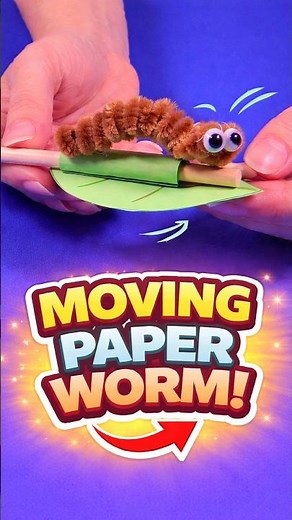 DIY Moving Paper Worm 🐛 Easy Crawling Craft for Kids #diy #craft #craftyfun #kids