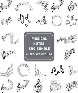 MUSIC NOTES Svg,music Notes Clipart , Music Notes Cut Files for Cricut , Music Notes Vector Music , Notes Svg Bundle Jpg Files for Cricut - Etsy UK