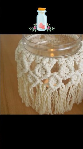Makramee Boho Windlicht 🕯️ Macrame candle jar cover 🕯 макраме подсвечник