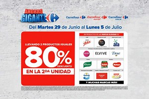 66K views · 1.1K reactions | ¡Aprovechá estos 7 días de ofertas GIGANTES ! Del 29 de junio al 05 de julio encontrá en Hiper, Market y carrefour.com.ar:  80% de descuento en la segunda unidad en marcas de café, shampoo, y mucho más  50% de descuento en la segunda unidad en marcas de aguas, fideos y mucho más Bondiola de cerdo a $399 x kg.-  Mucho más acá  https://bit.ly/2Uiam4c | Carrefour | Facebook