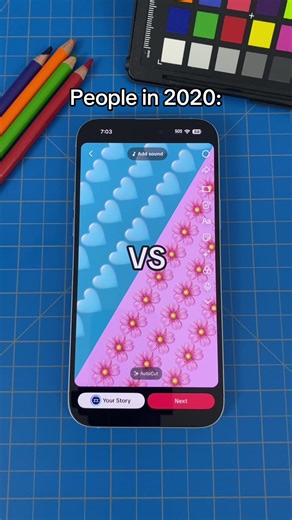 Blue heart vs pink flower emoji tutorial 2020 🩵🌸😂 #2020 #emoji #tutorial